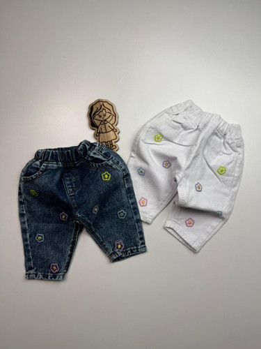 شلوار جین نقلی گل گلی🌸