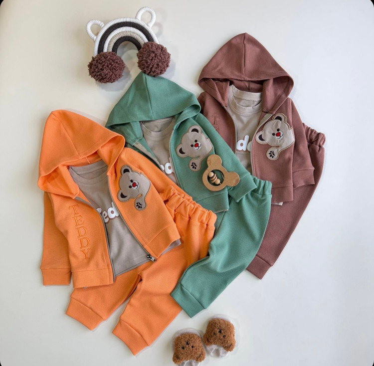 ست سه تکه دورس سویشرت شلوار تدی🐻