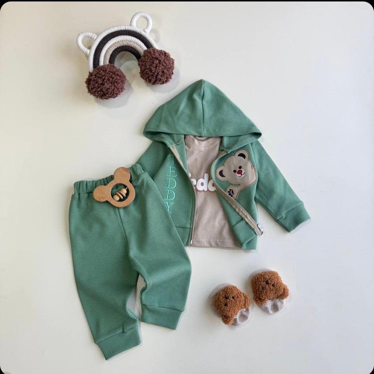 ست سه تکه دورس سویشرت شلوار تدی🐻